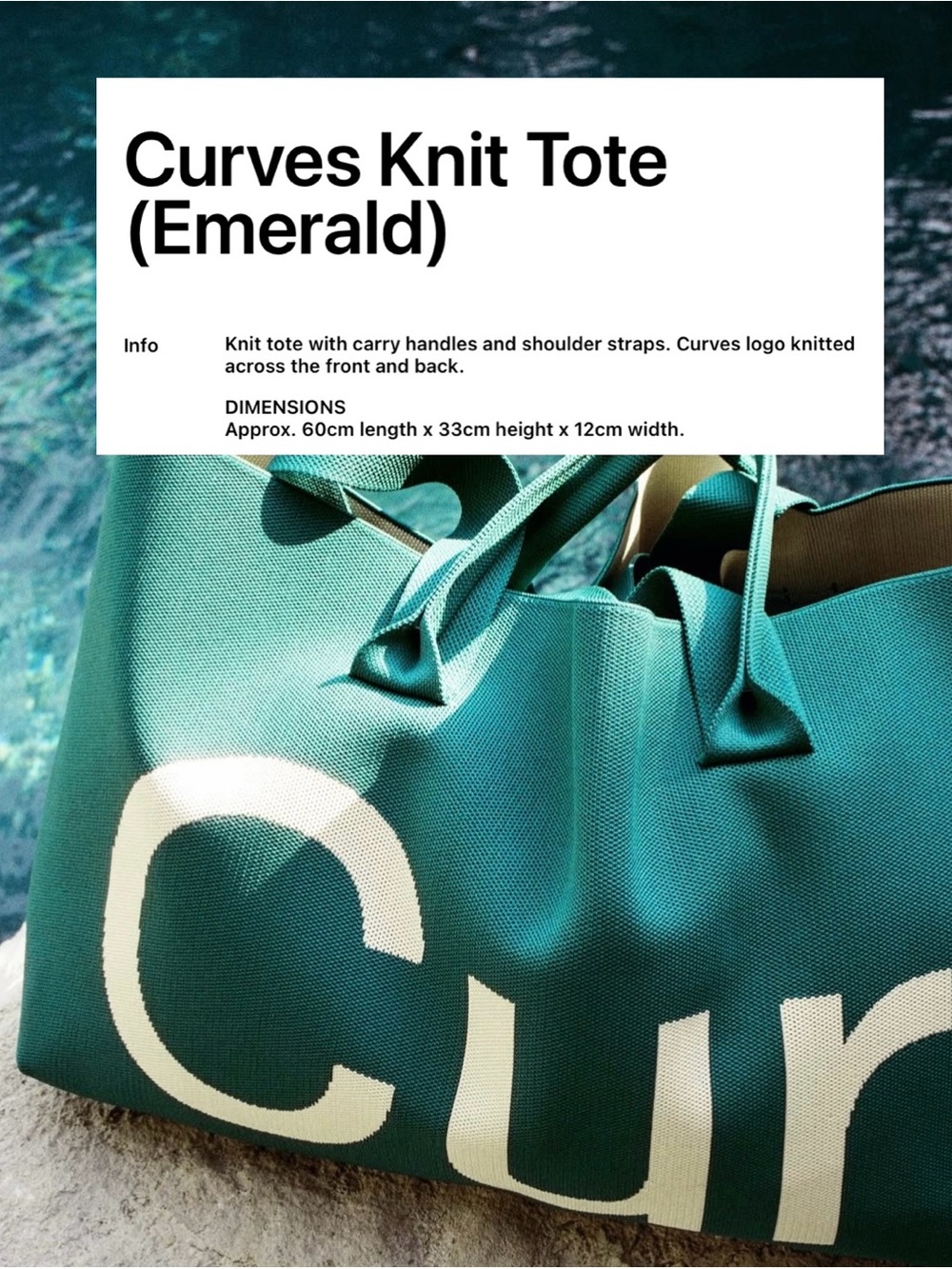 Curves Tote by Sean Brown - Emerald